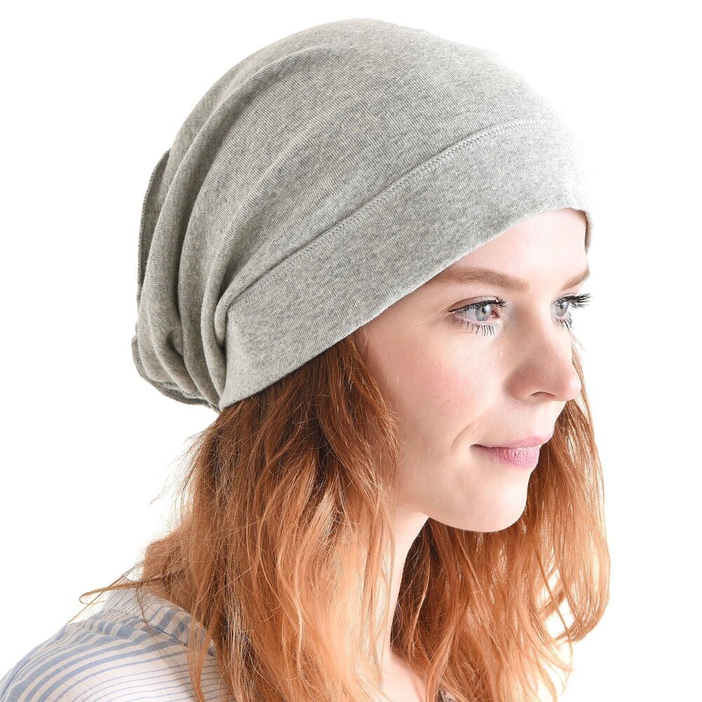 2961 Slouch Beanie Hat - Organic Cotton Hipster Chemo Slouchy Cap Light